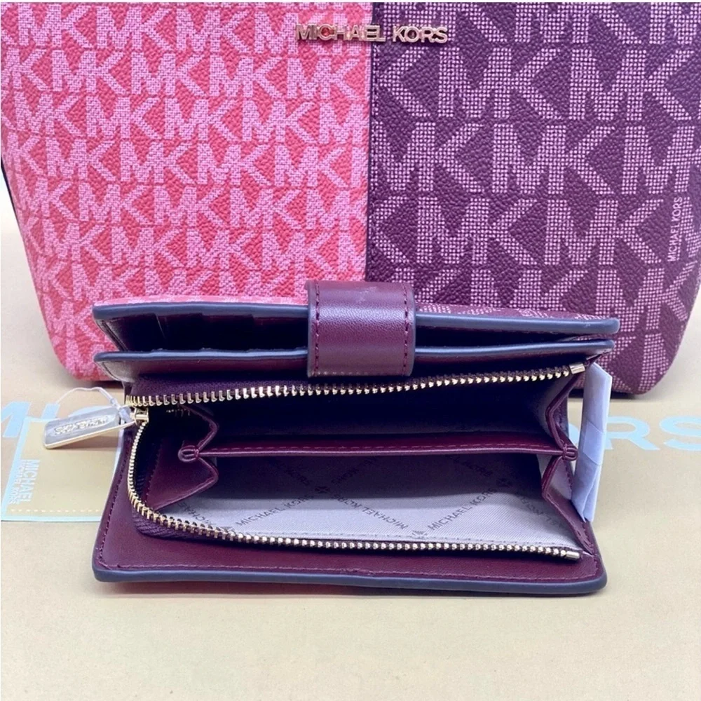 Michael Kors Jet Set Small Two-Tone Logo Crossbody Bag and Wallet Set